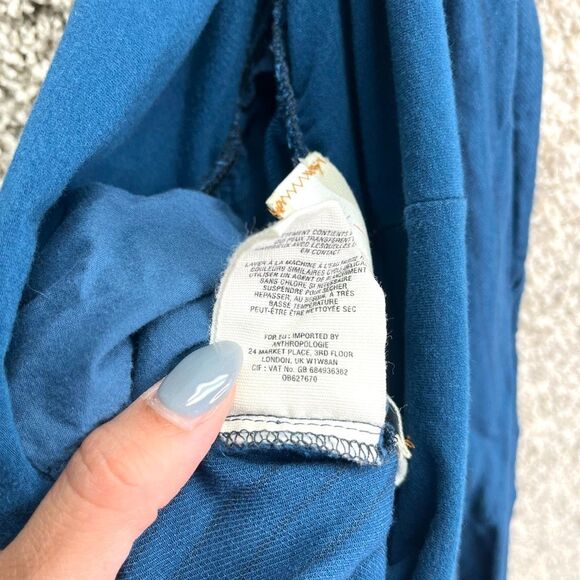 Hei Hei Pants Women’s Medium for Anthropologie Blue Striped Linen and Cotton Ble - Picture 7 of 8